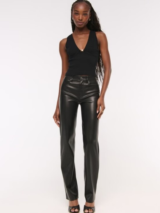 Abercrombie & Fitch Pants - Abercrombie & Fitch The 90s Relaxed Vegan Leather Pants Ultra High Rise Size 31